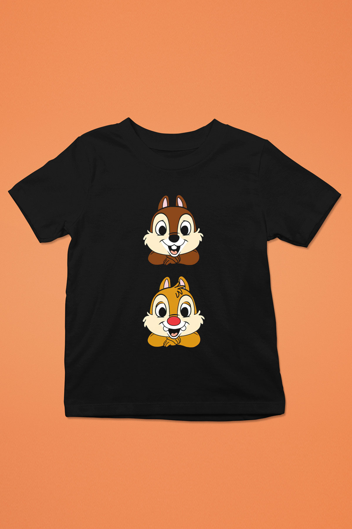Chip'n Dale Rescue Rangers Siyah Unisex  Çocuk Tişört