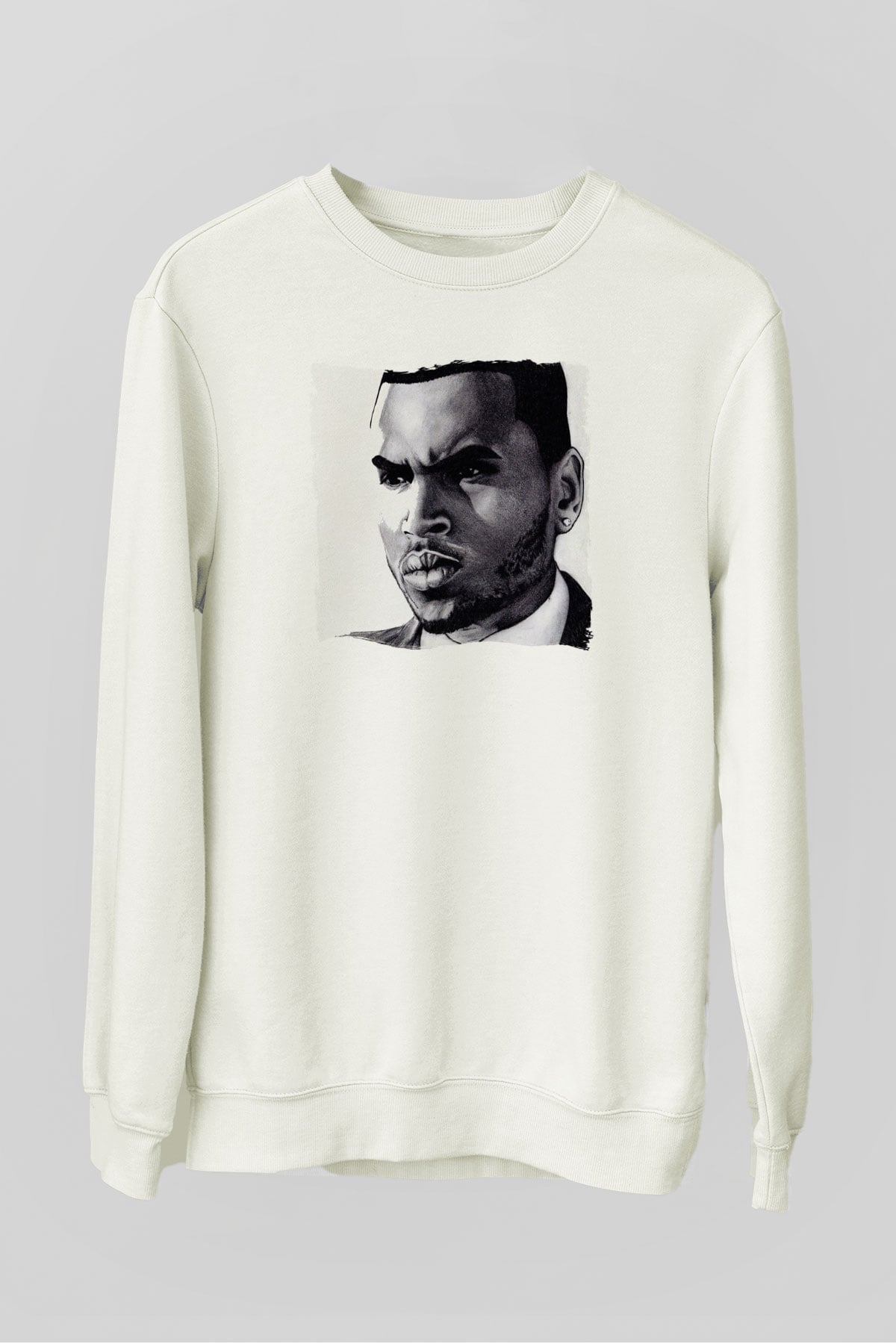 Chris Brown Beyaz Unisex Sweatshirt