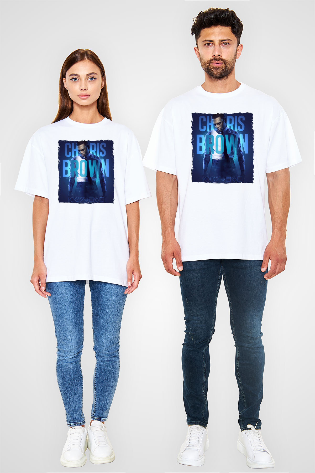Chris Brown Beyaz Unisex Tişört T-Shirt - TişörtFabrikası