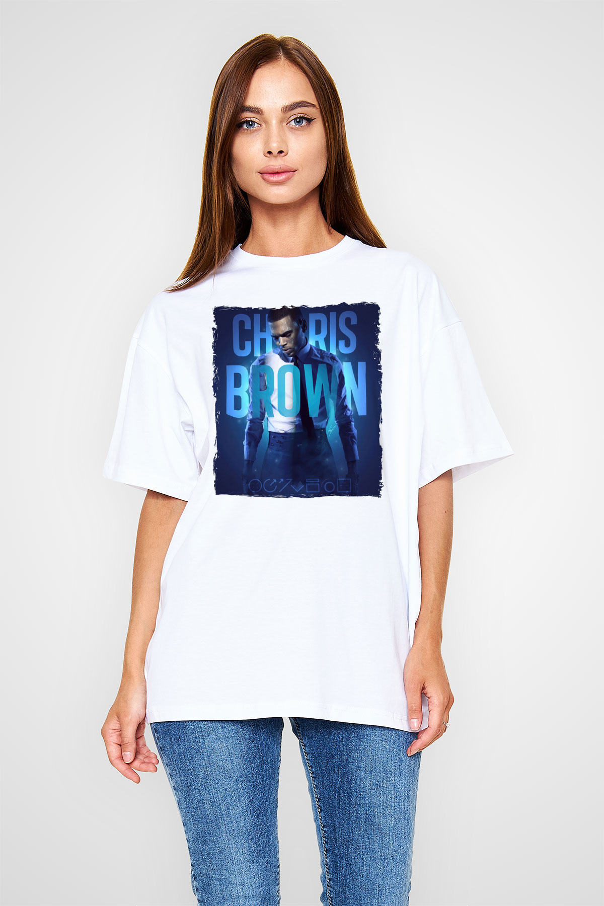 Chris Brown Beyaz Unisex Tişört T-Shirt - TişörtFabrikası