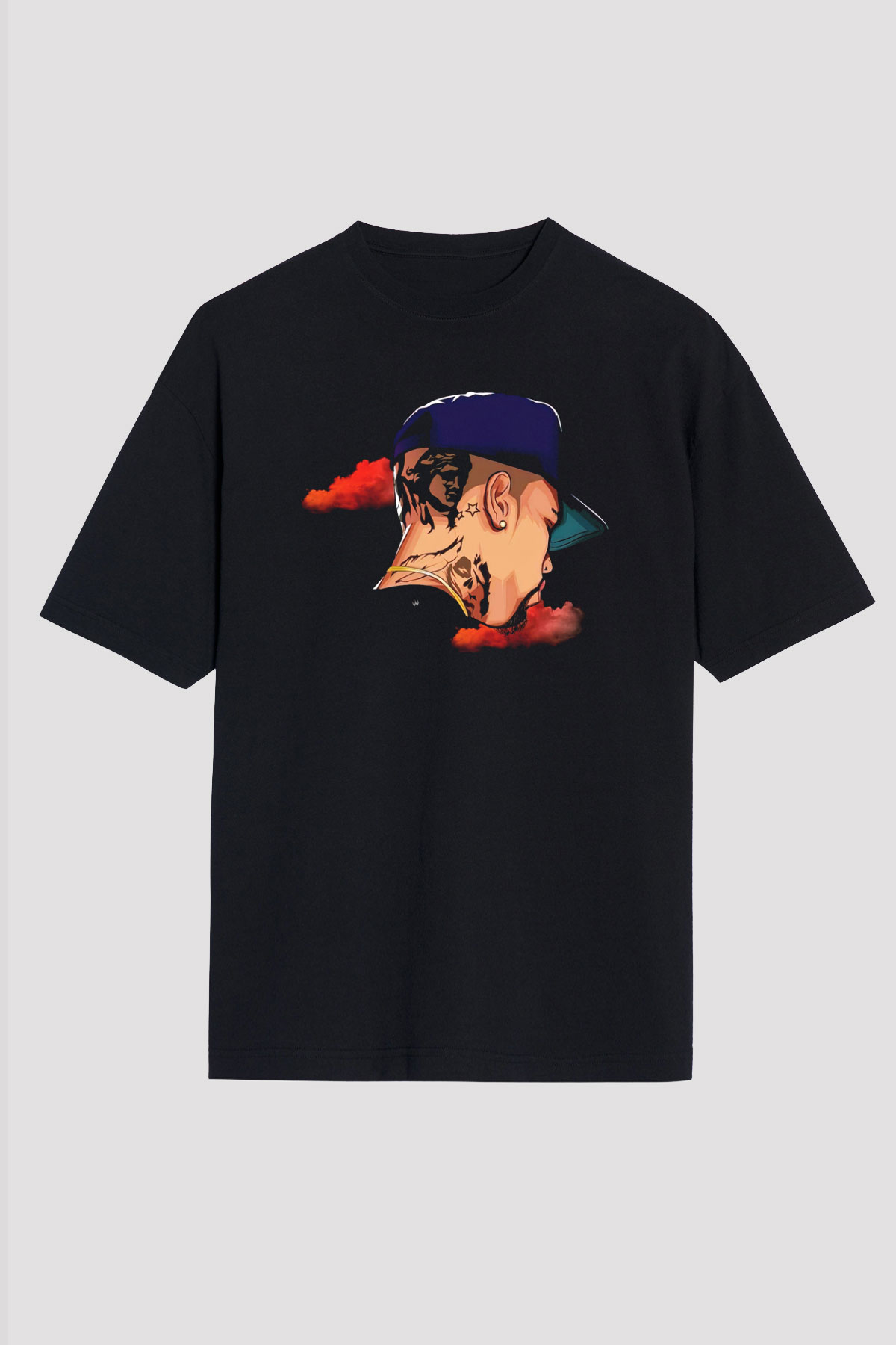 Chris Brown Siyah Unisex Oversize Tişört T-Shirt