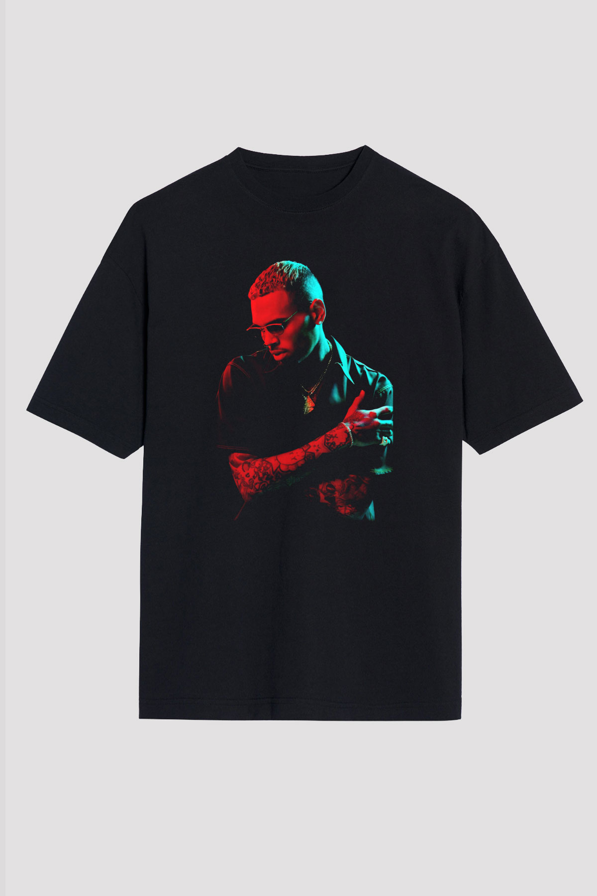 Chris Brown Siyah Unisex Oversize Tişört T-Shirt
