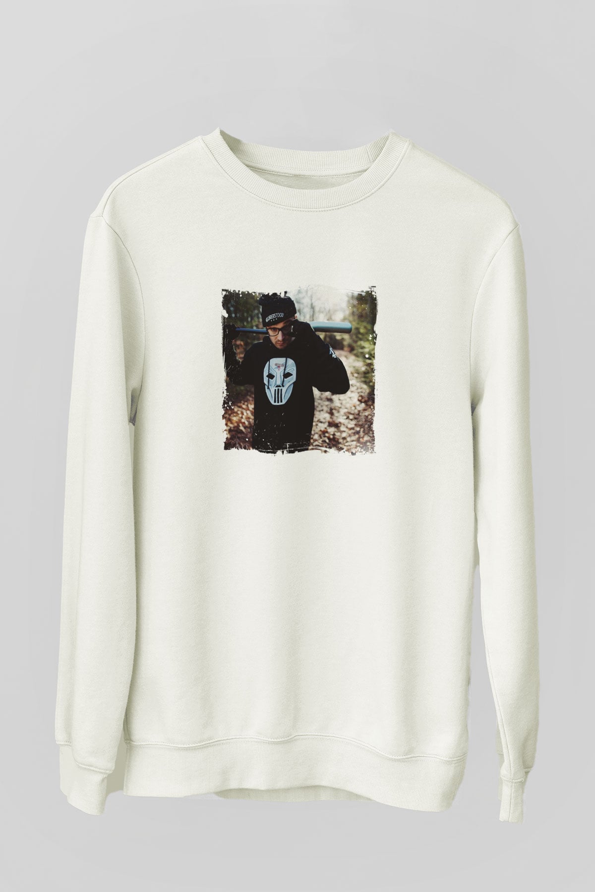 Chris Webby Baskılı Unisex Beyaz Sweatshirt