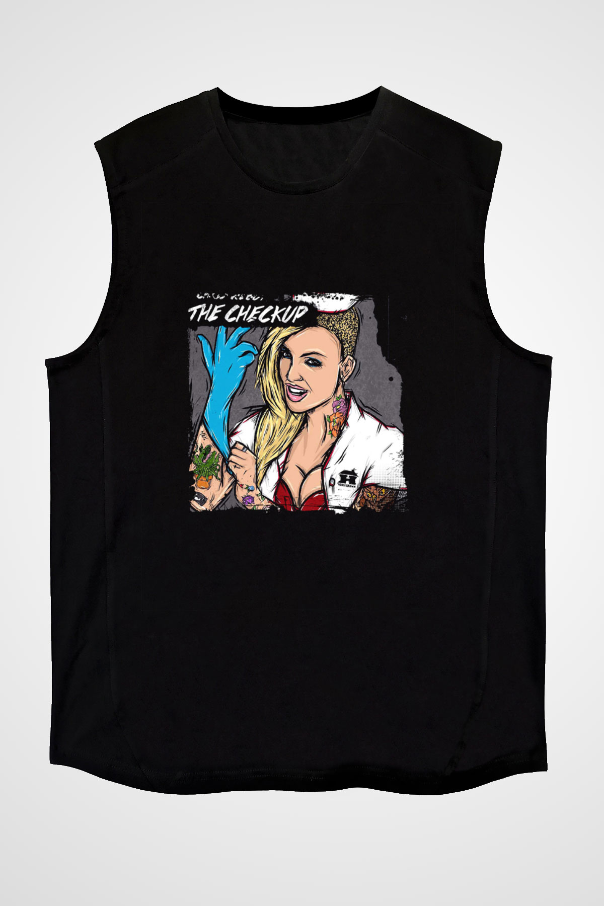 Chris Webby Baskılı Unisex Siyah Kolsuz Tişört