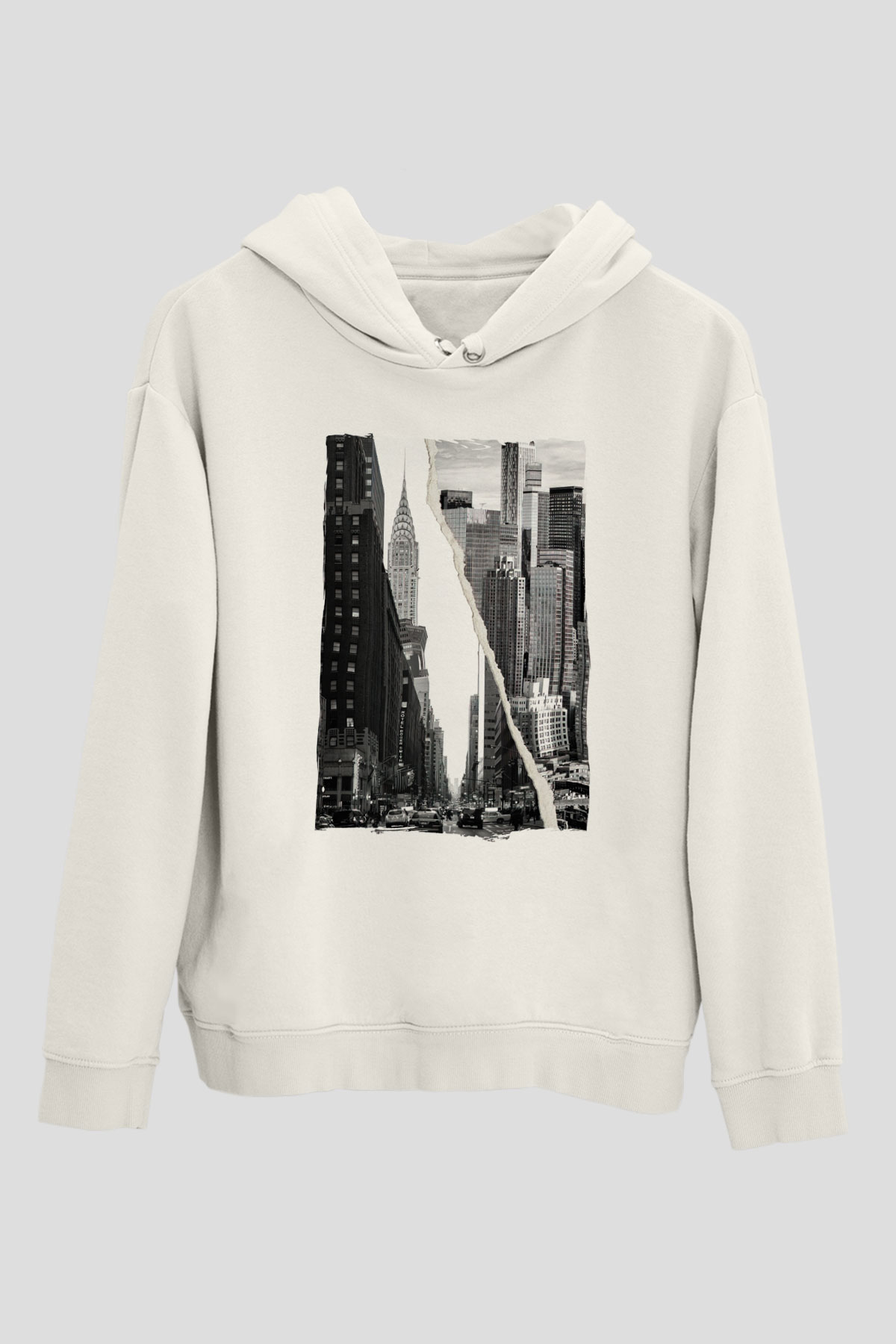 Chrysler Binası Beyaz Unisex Hoodie