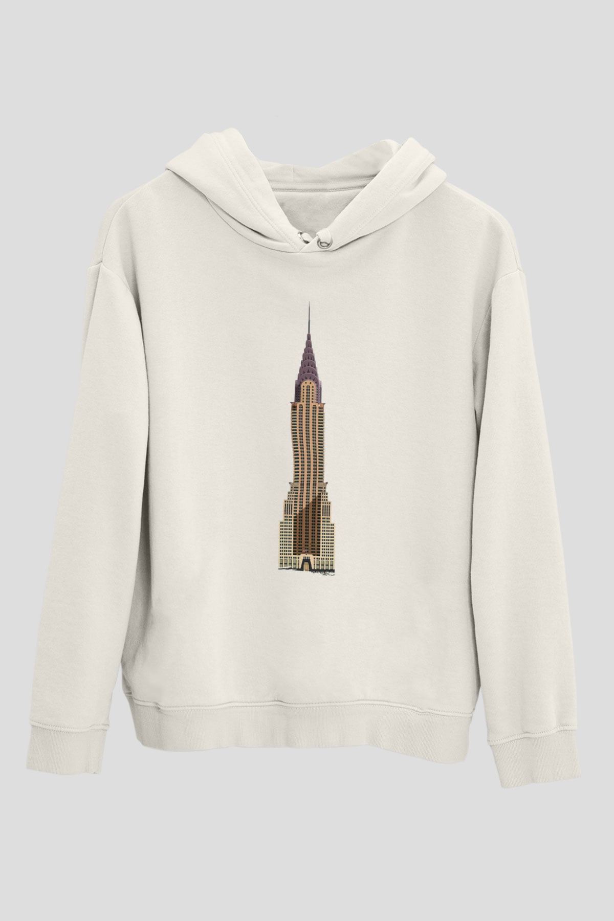 Chrysler Binası Beyaz Unisex Hoodie