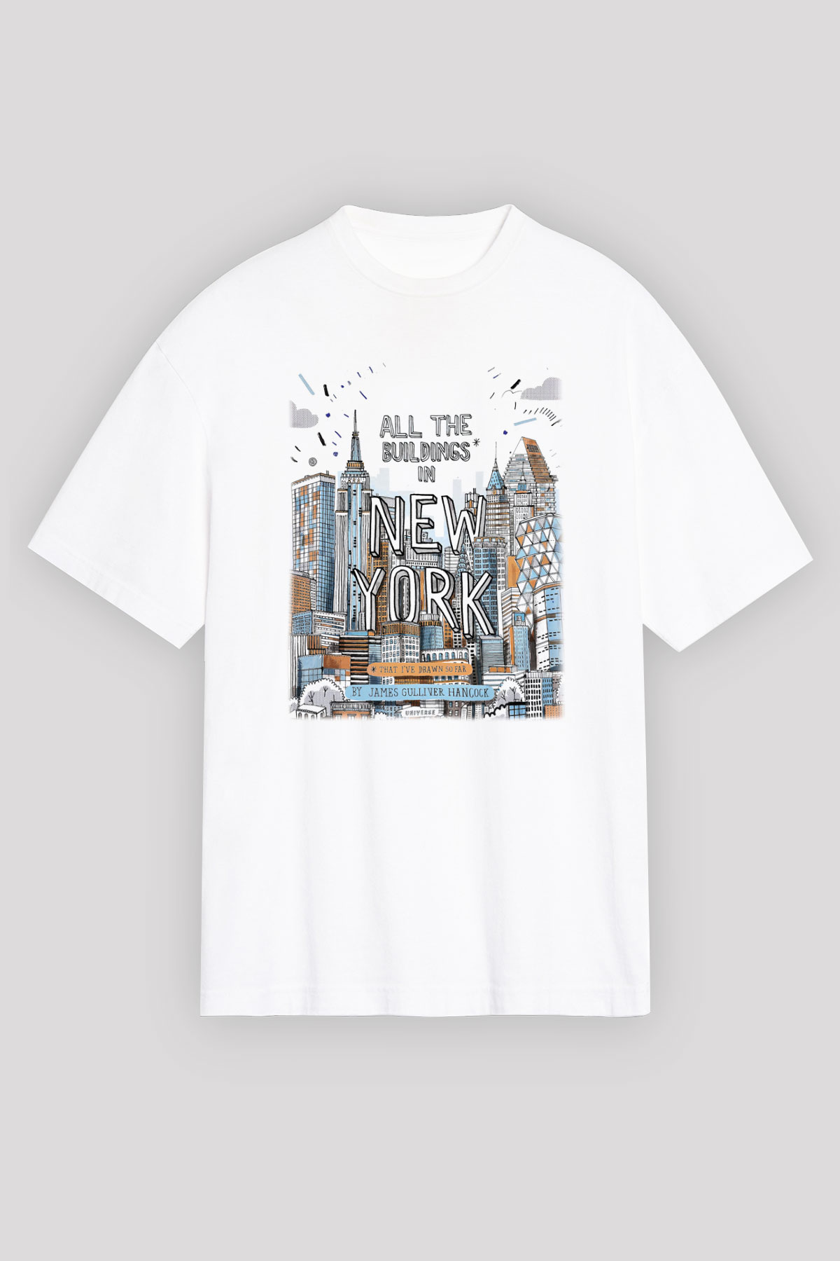 Chrysler Binası Beyaz Unisex Oversize Tişört T-Shirt