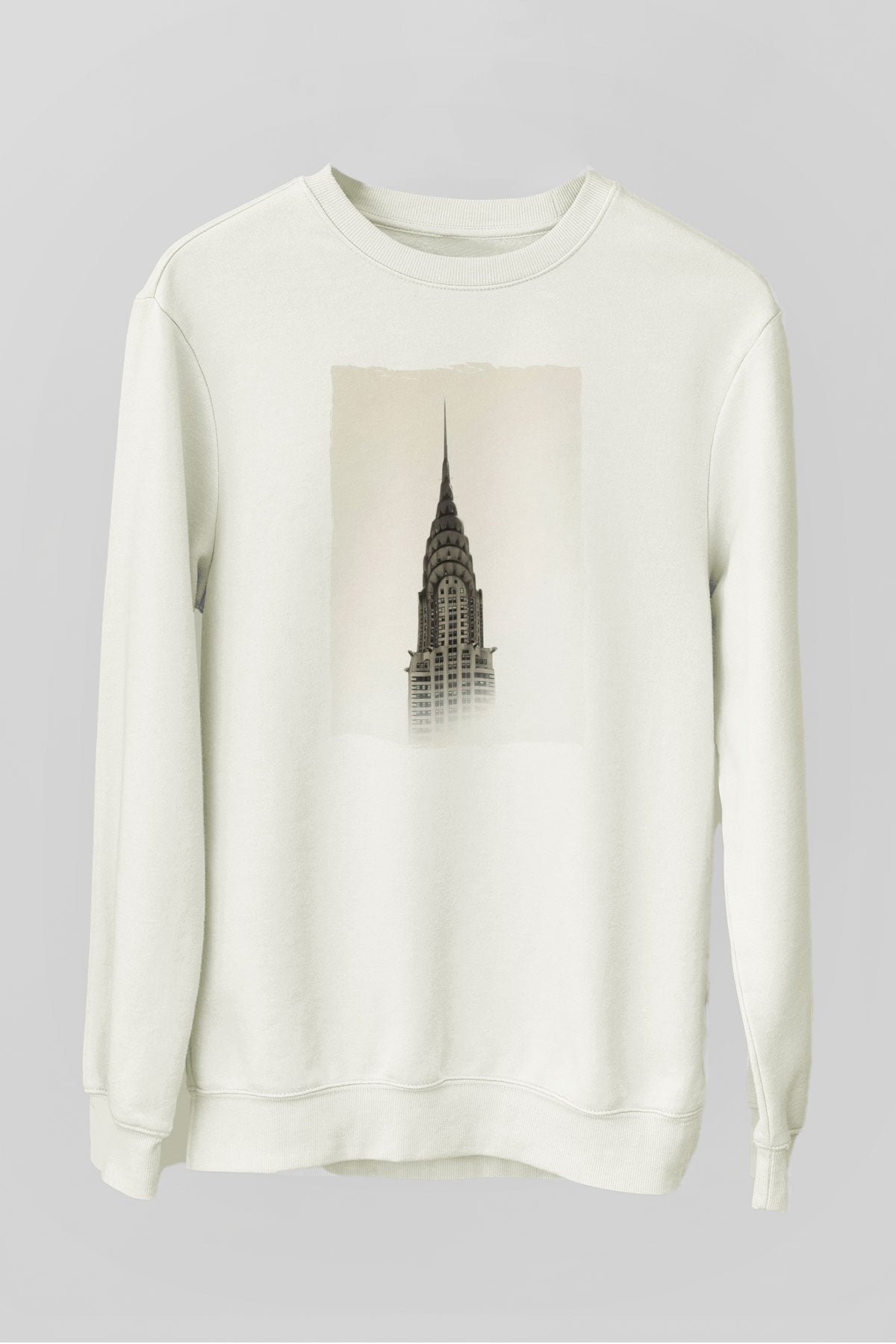 Chrysler Binası Beyaz Unisex Sweatshirt
