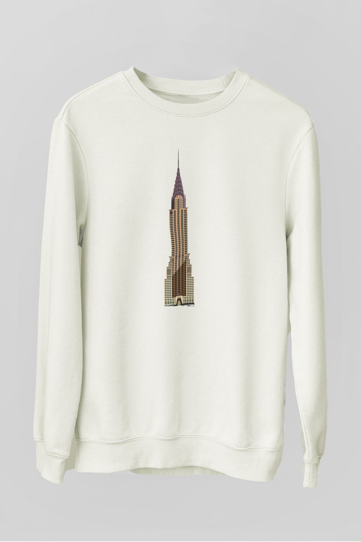 Chrysler Binası Beyaz Unisex Sweatshirt