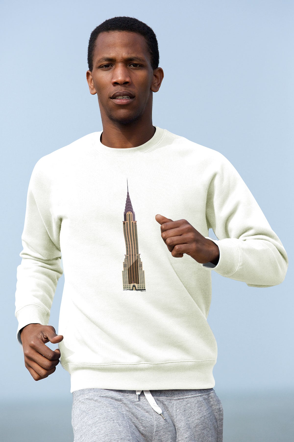 Chrysler Binası Beyaz Unisex Sweatshirt