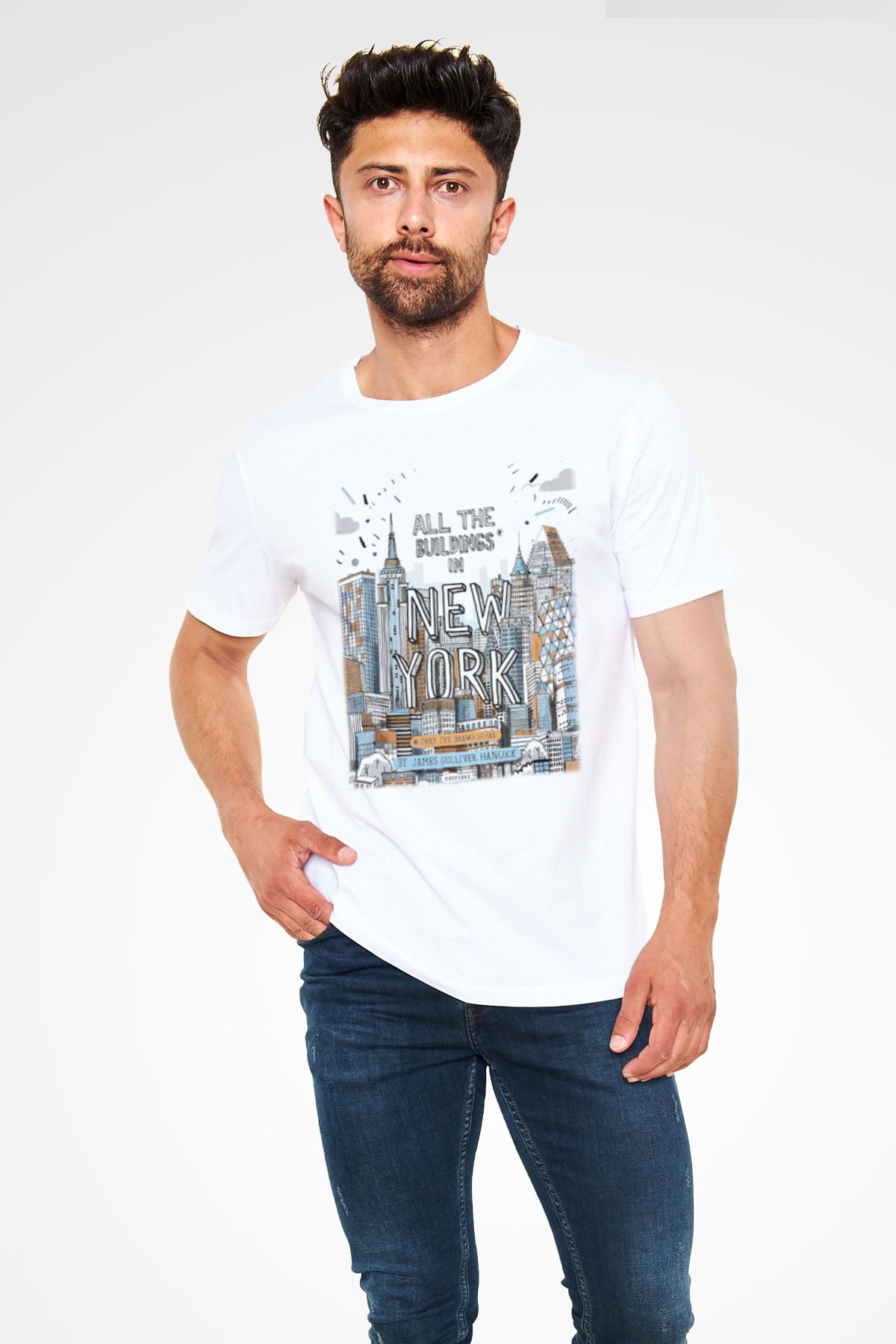 Chrysler Binası Beyaz Unisex Tişört T-Shirt - TişörtFabrikası