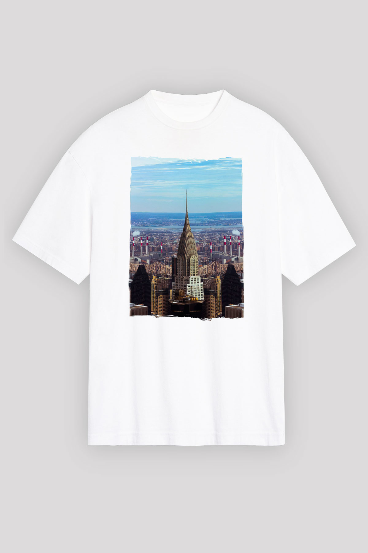 Chrysler Binası Beyaz Unisex Tişört T-Shirt - TişörtFabrikası