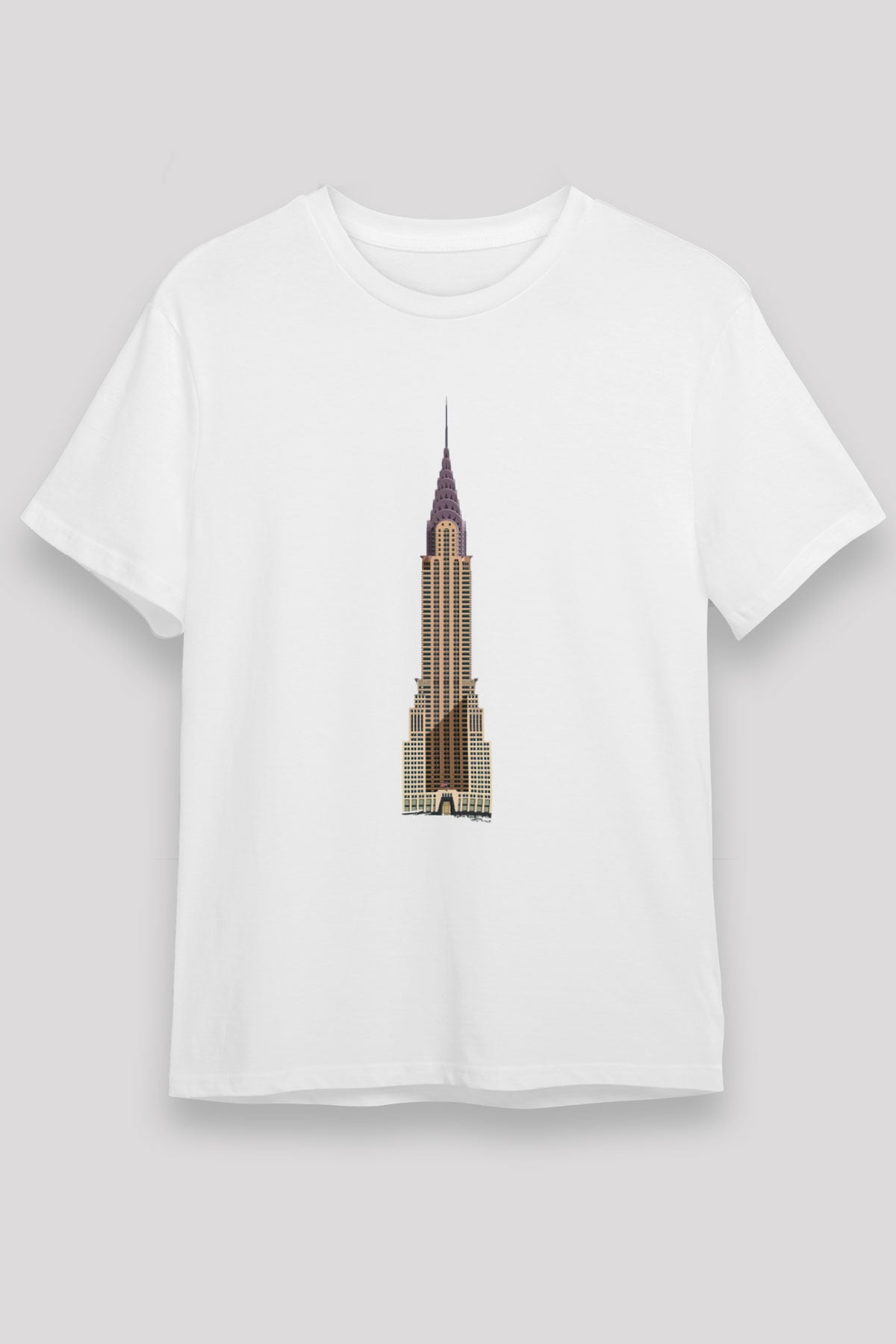 Chrysler Binası Beyaz Unisex Tişört T-Shirt - TişörtFabrikası