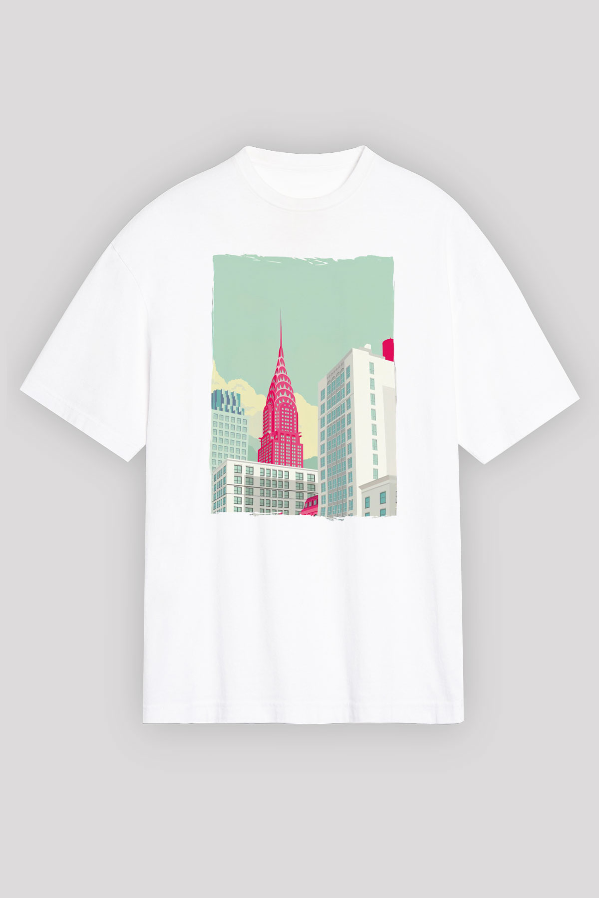 Chrysler Binası Beyaz Unisex Tişört T-Shirt - TişörtFabrikası