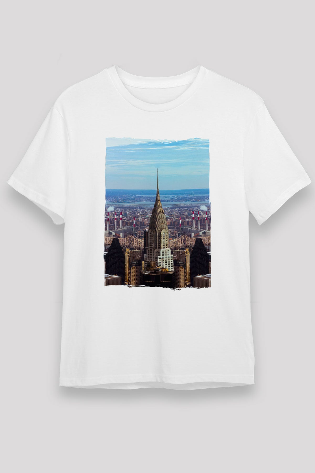 Chrysler Binası Beyaz Unisex Tişört T-Shirt - TişörtFabrikası