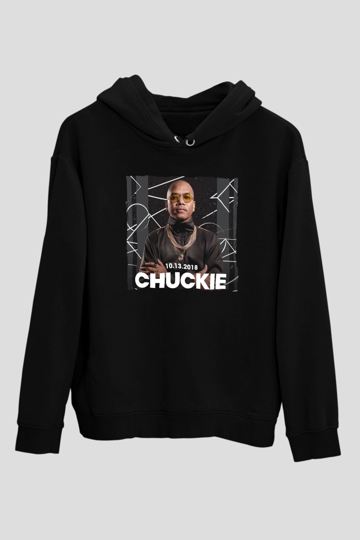 Chuckie Siyah Unisex Kapüşonlu Sweatshirt