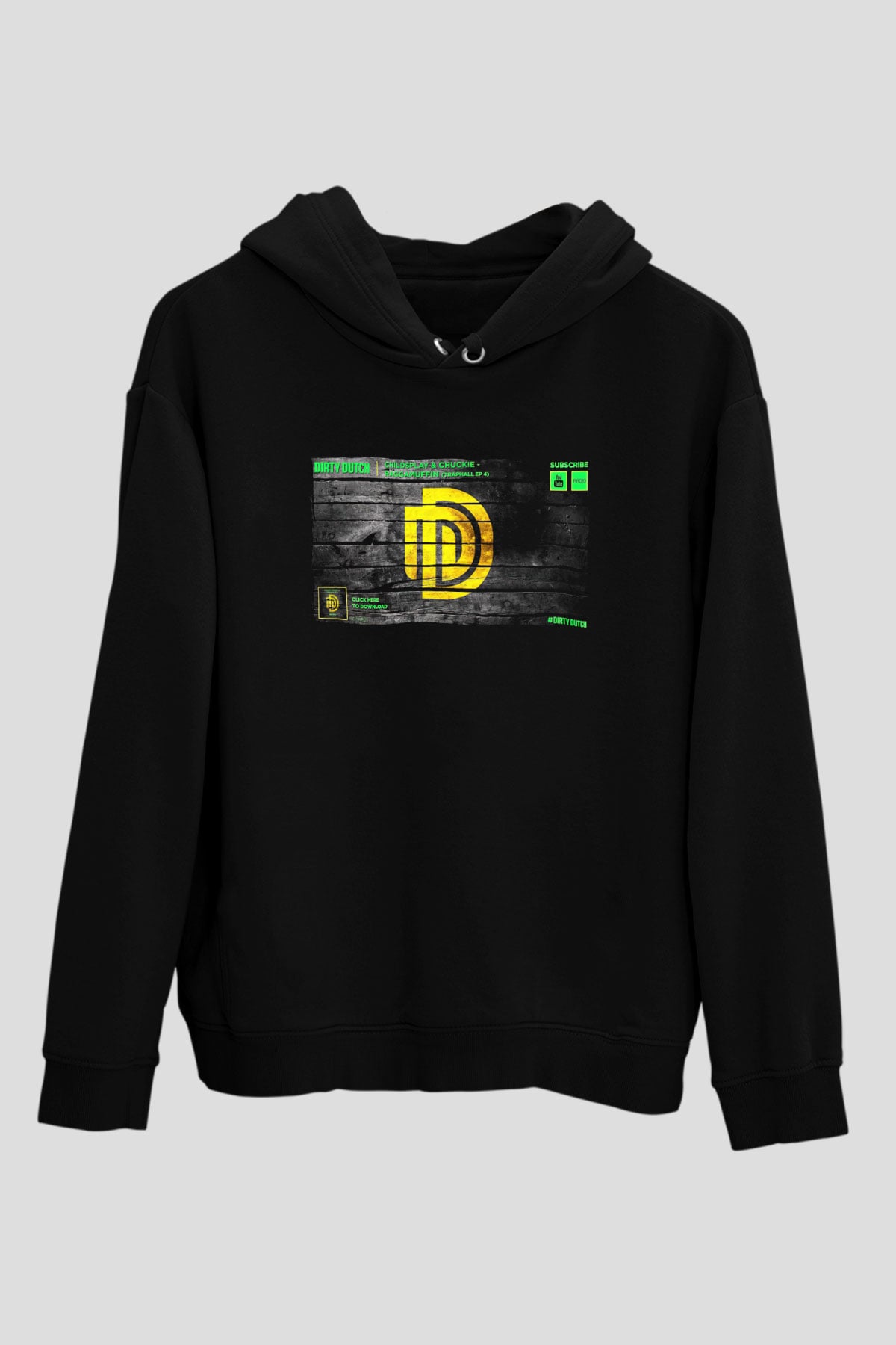 Chuckie Siyah Unisex Kapüşonlu Sweatshirt