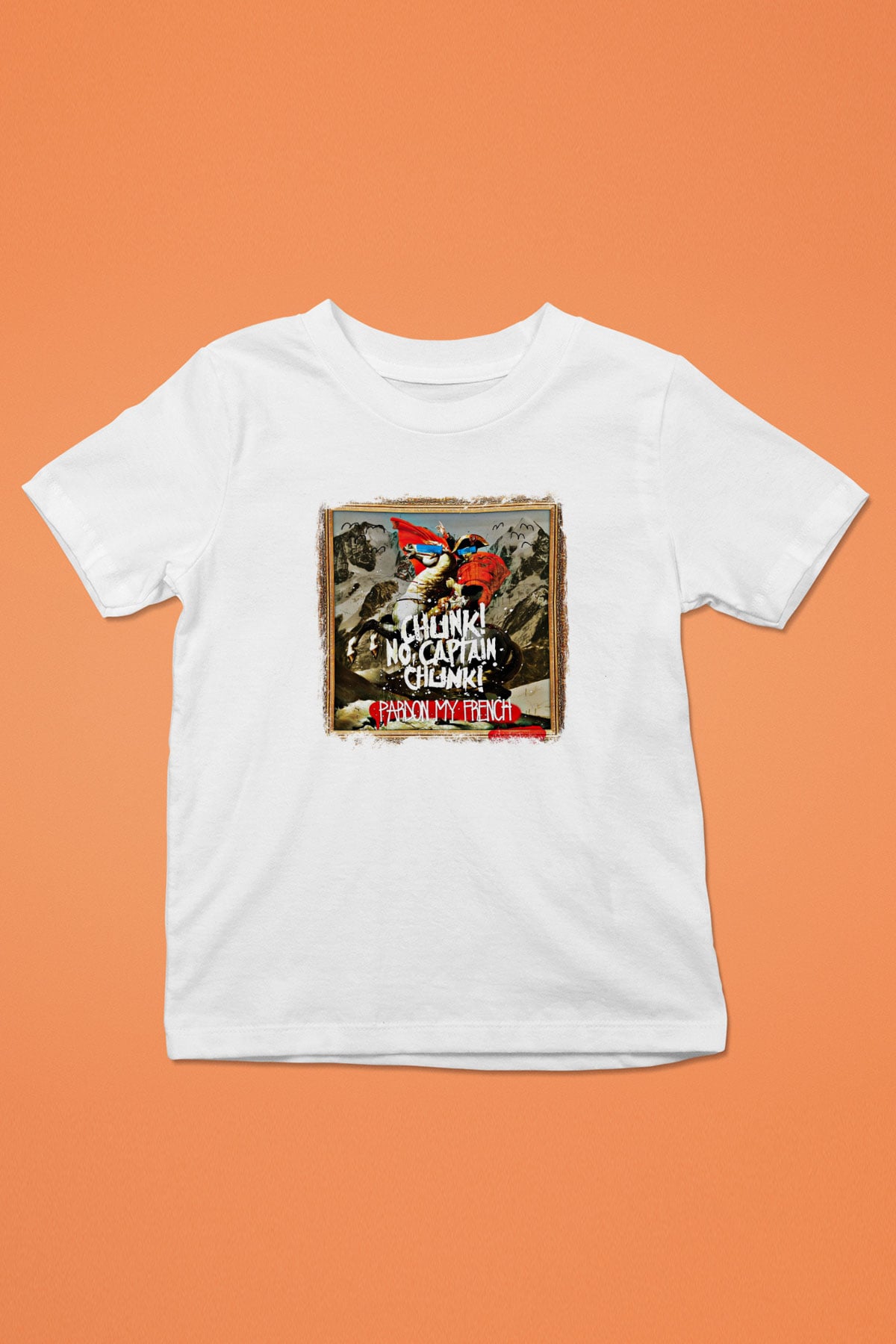 Chunk No Captain Chunk Baskılı Unisex Beyaz Çocuk Tişört