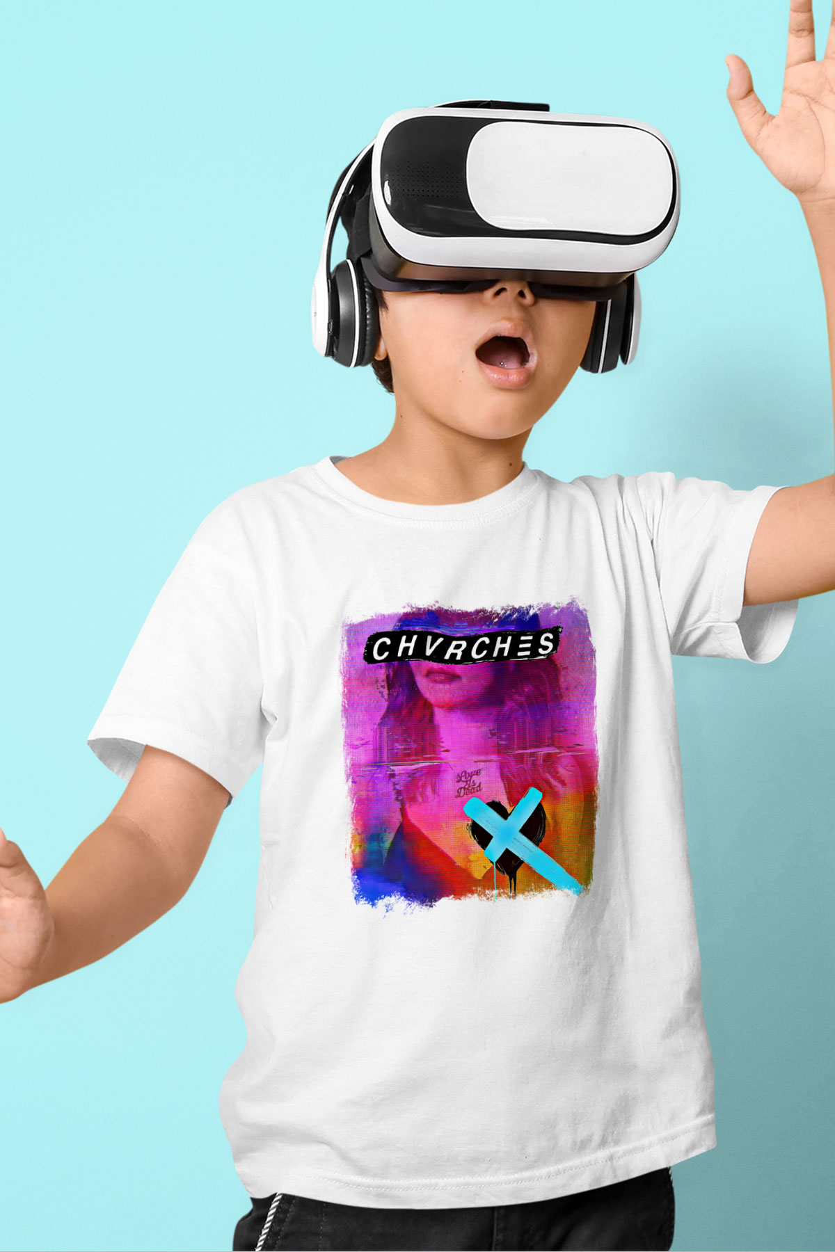 CHVRCHES Baskılı Unisex Beyaz Çocuk Tişört