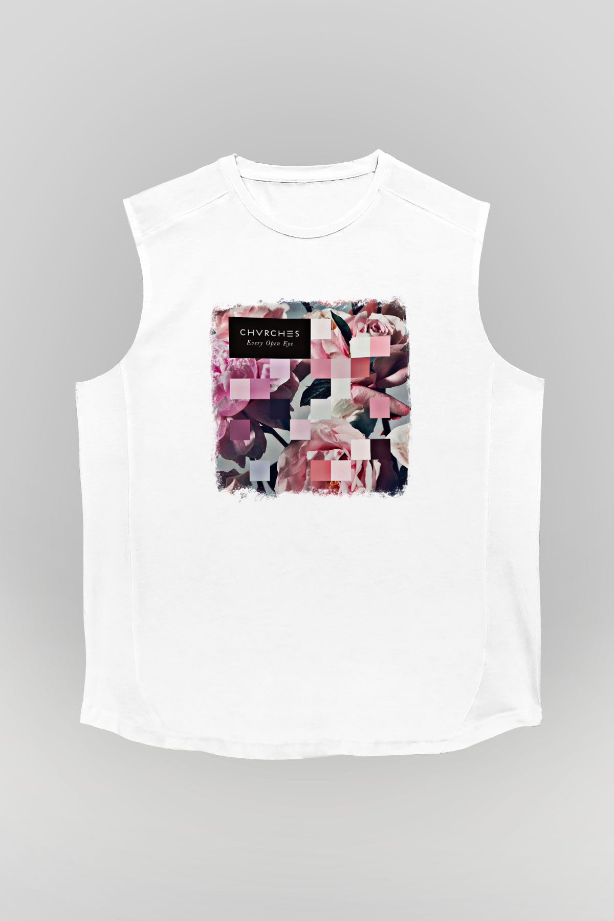 CHVRCHES Baskılı Unisex Beyaz Kolsuz Tişört