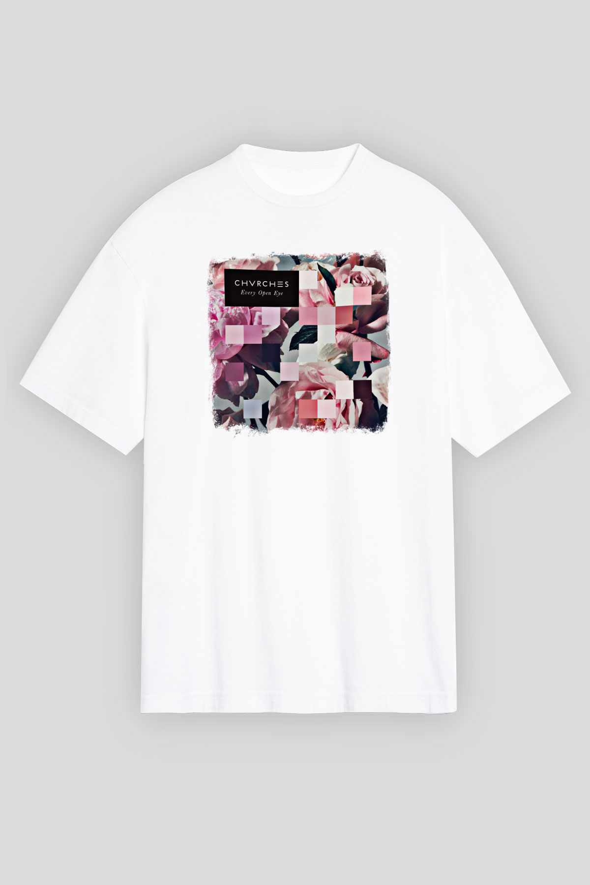 CHVRCHES Baskılı Unisex Beyaz Oversize Tişört