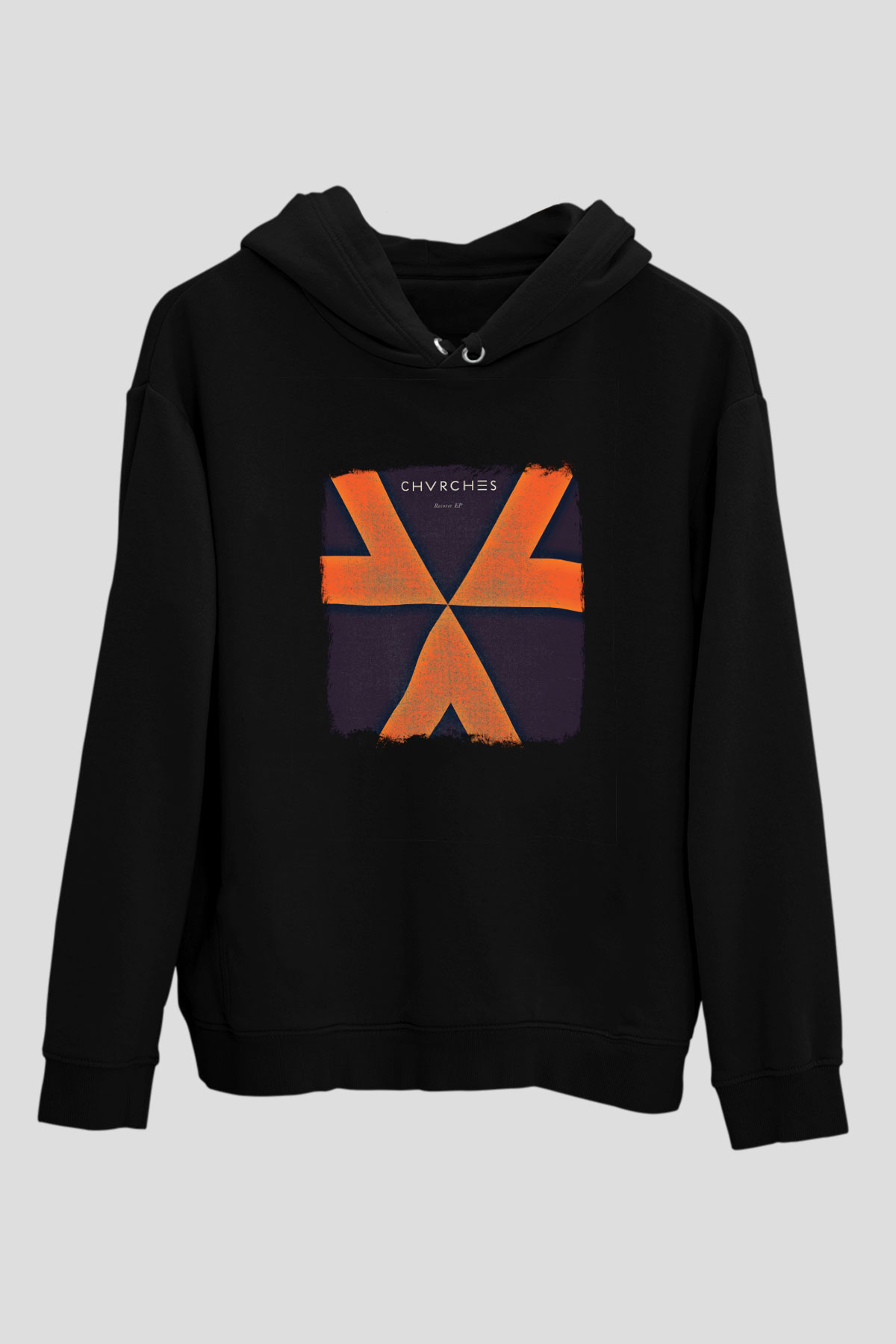 CHVRCHES Baskılı Unisex Siyah Hoodie