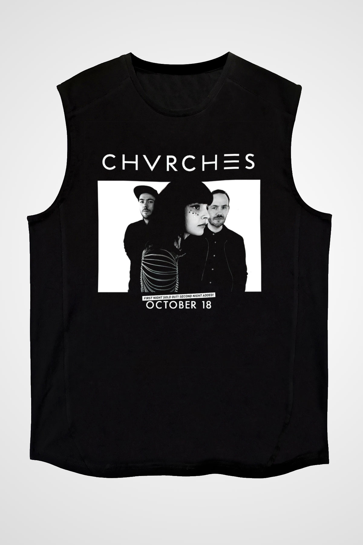 CHVRCHES Siyah Unisex Kolsuz Tişört