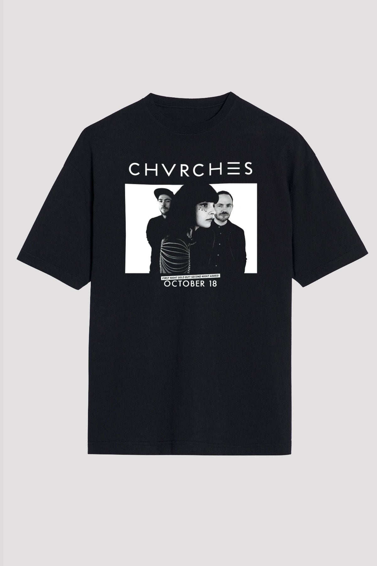 CHVRCHES Siyah Unisex Oversize Tişört T-Shirt