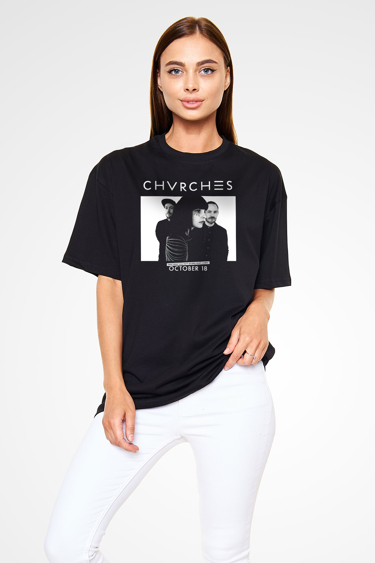 CHVRCHES Siyah Unisex Oversize Tişört T-Shirt