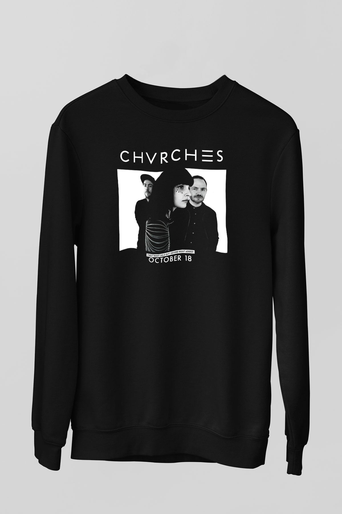 CHVRCHES Siyah Unisex Sweatshirt
