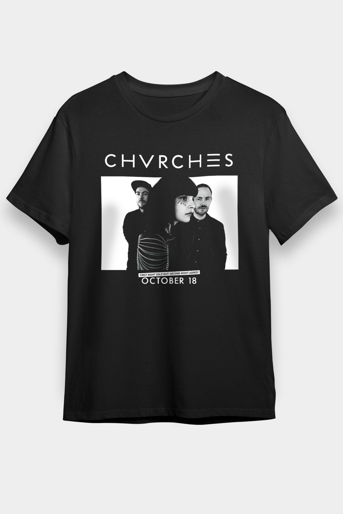CHVRCHES Siyah Unisex Tişört T-Shirt - TişörtFabrikası