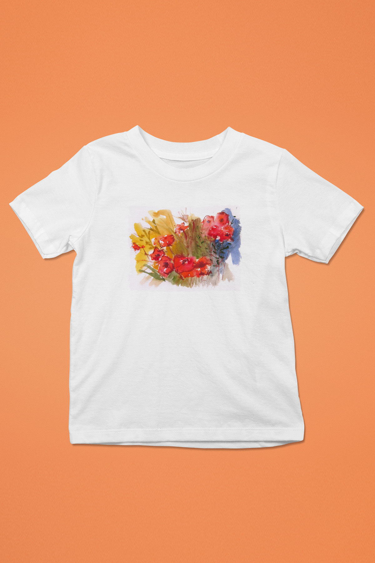 Çiçek Beyaz Unisex Çocuk Tişört