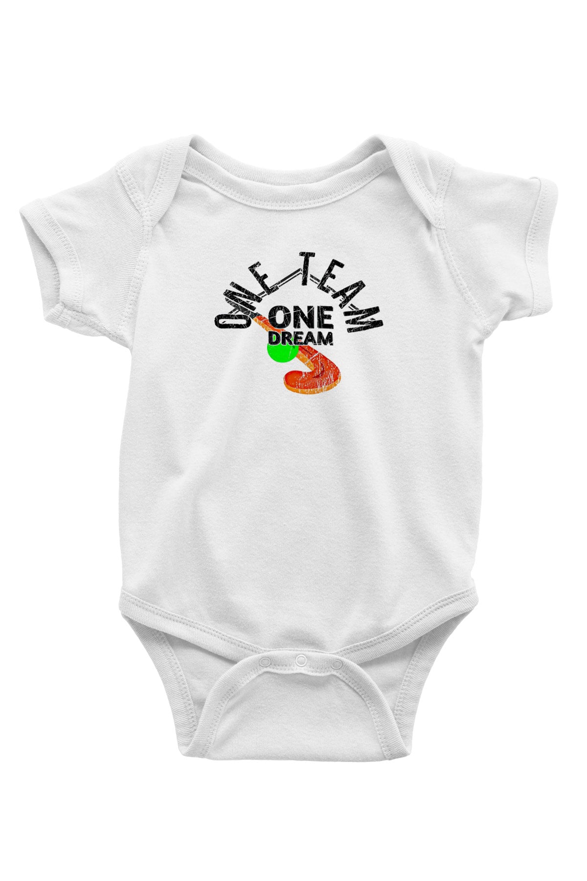 Çim Hokeyi Baskılı Beyaz Bebek Body - Zıbın