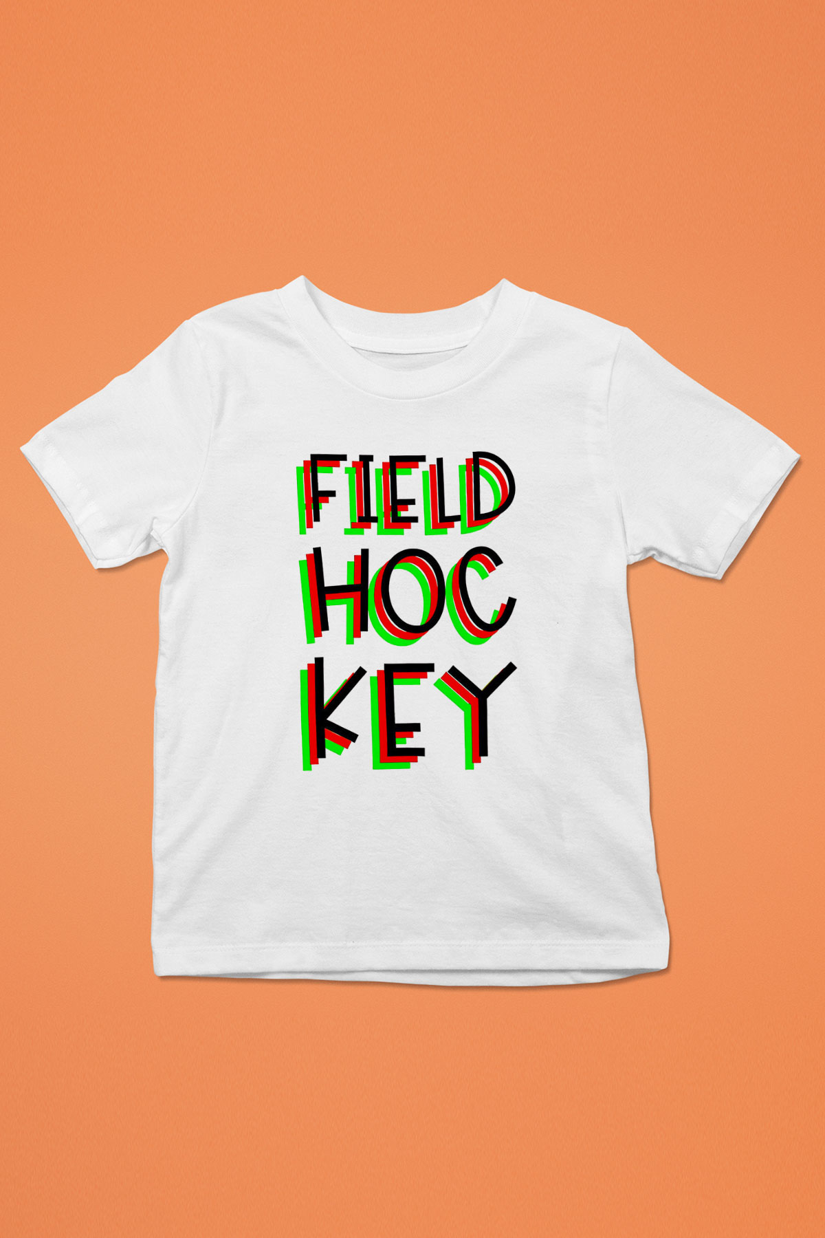 Çim Hokeyi Baskılı Unisex Beyaz Çocuk Tişört - Tshirt