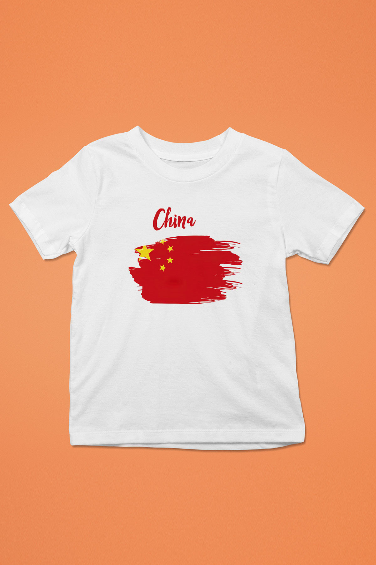 Çin Baskılı Beyaz Unisex Çocuk Tişört