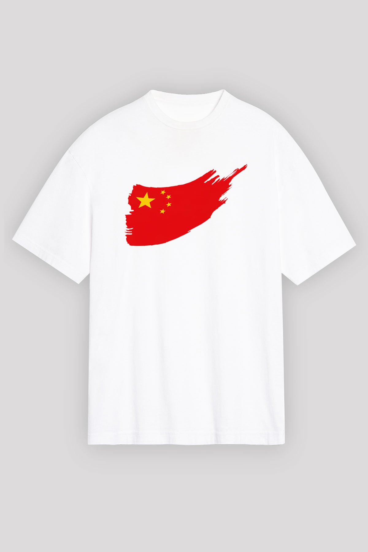 Çin Beyaz Unisex Oversize Tişört T-Shirt