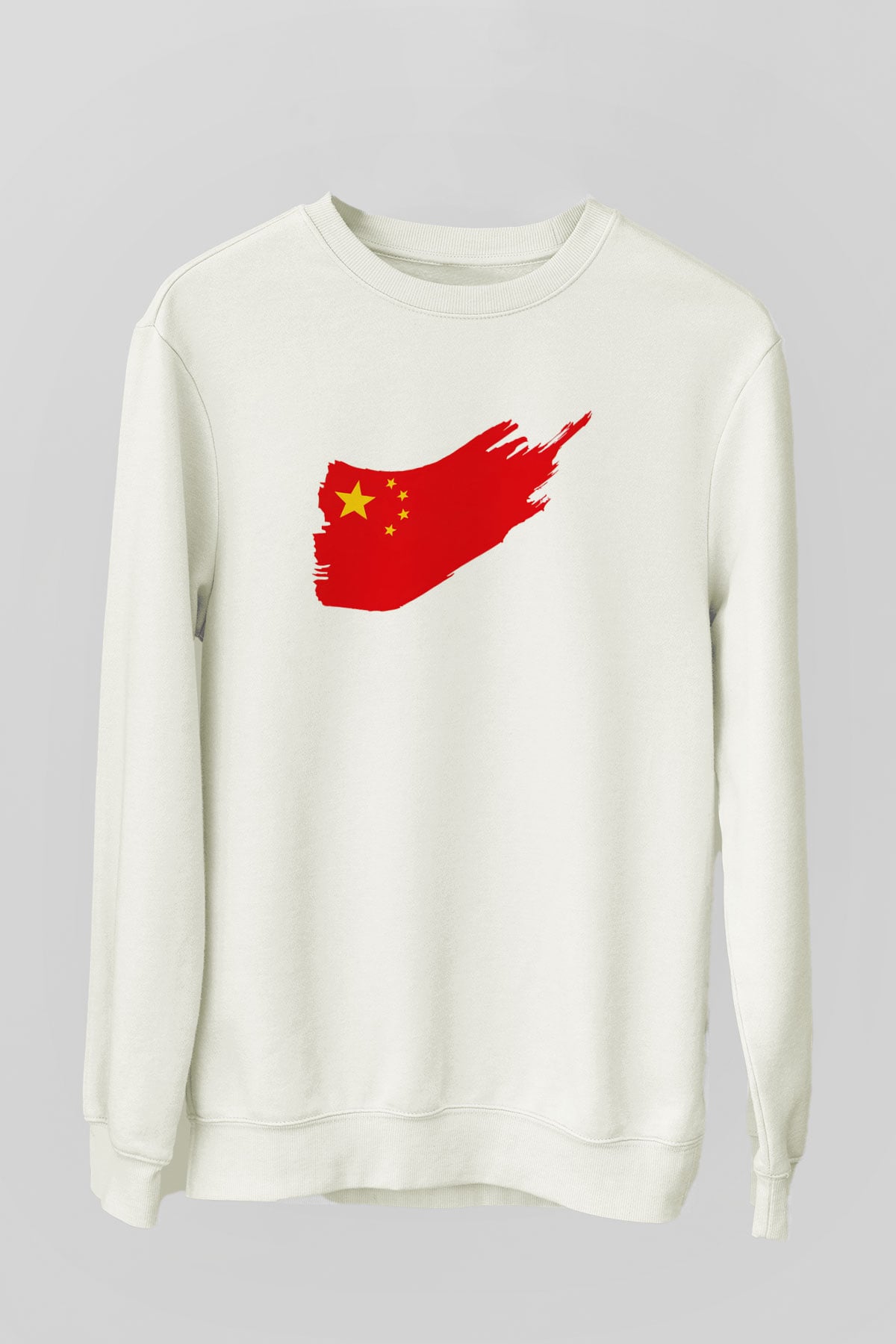 Çin Beyaz Unisex Sweatshirt