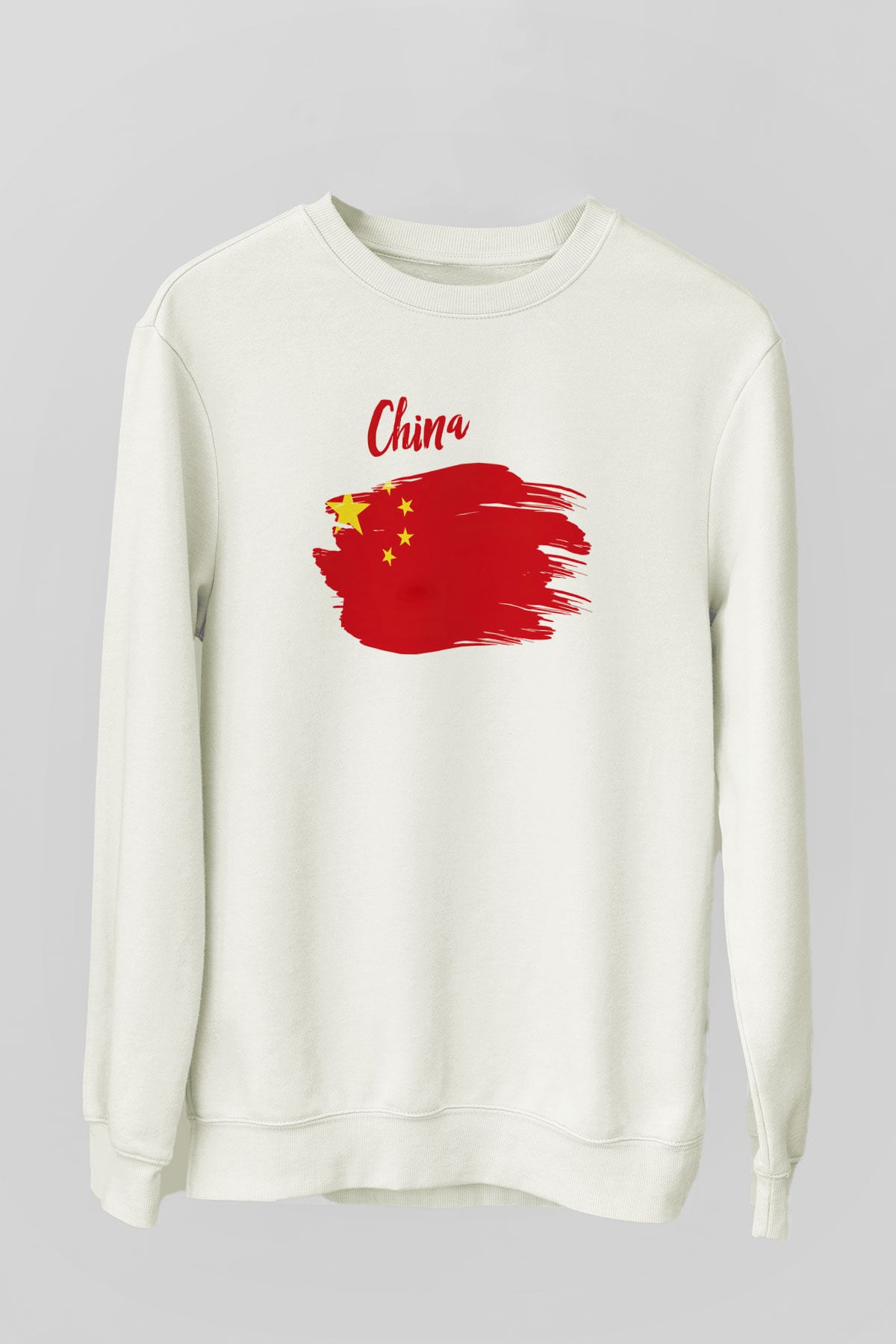 Çin Beyaz Unisex Sweatshirt