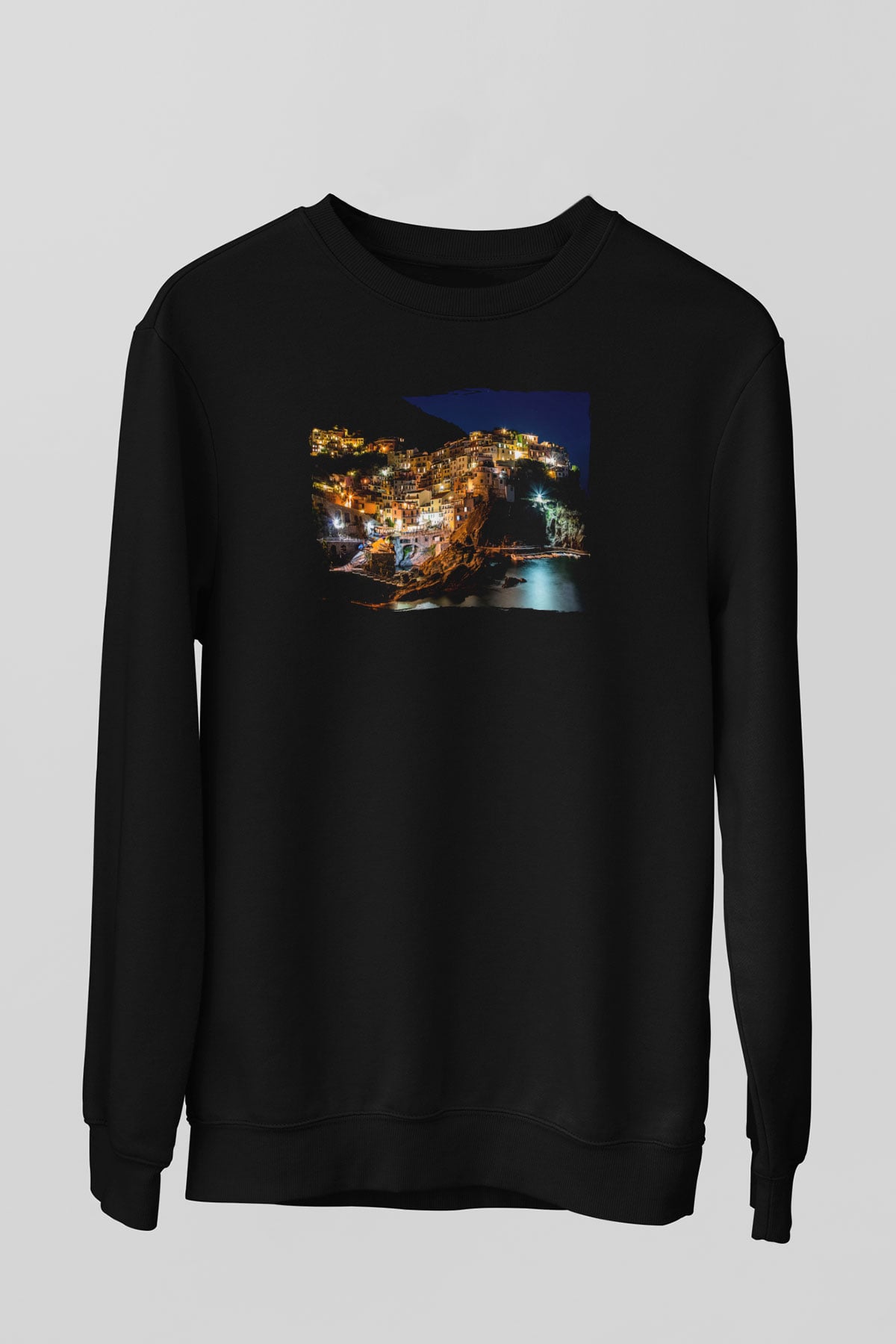 Cinque Terre Siyah Unisex Sweatshirt