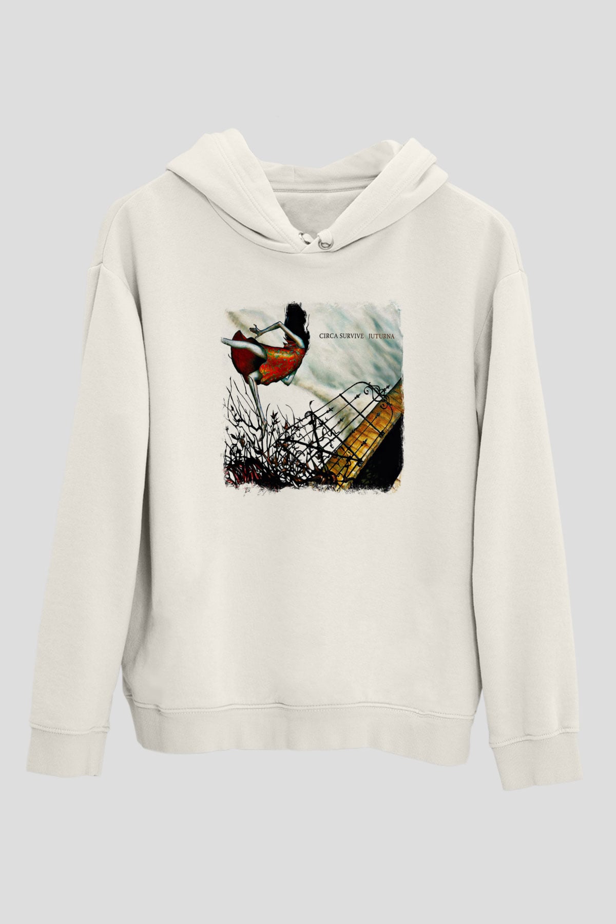 Circa Survive Baskılı Unisex Beyaz Hoodie