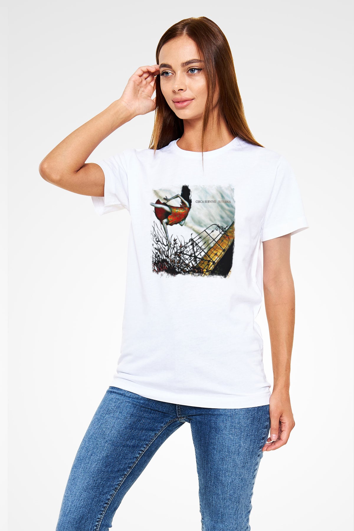 Circa Survive Baskılı Unisex Beyaz Tişört