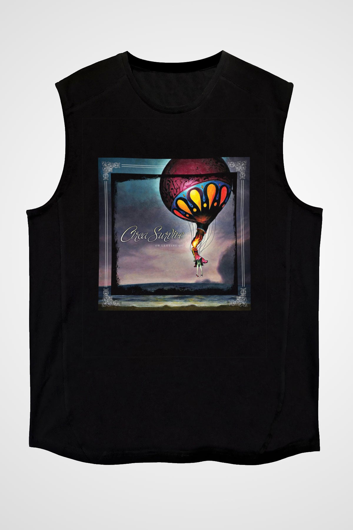 Circa Survive Baskılı Unisex Siyah Kolsuz Tişört