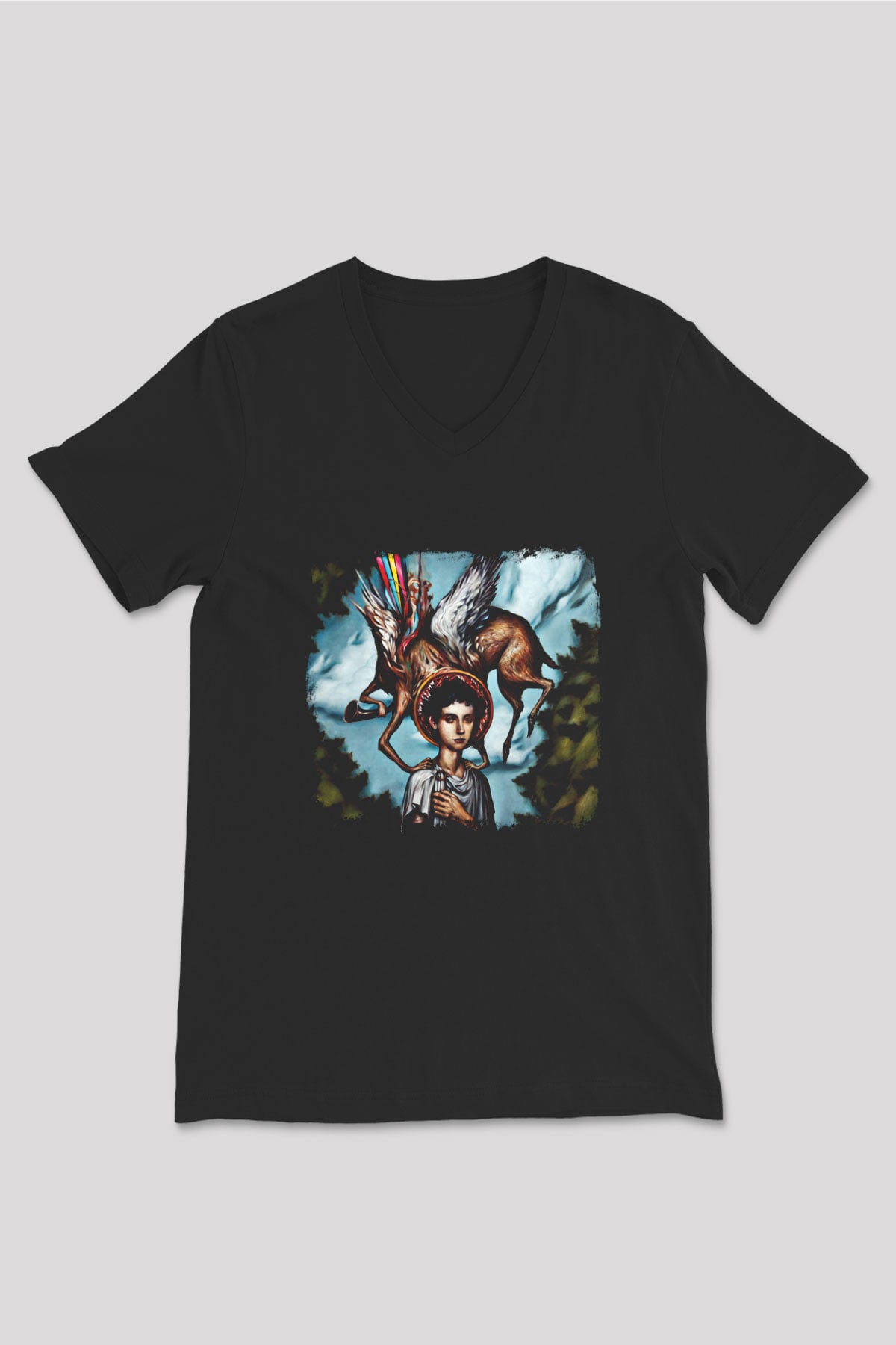 Circa Survive Baskılı Unisex Siyah V Yaka Tişört