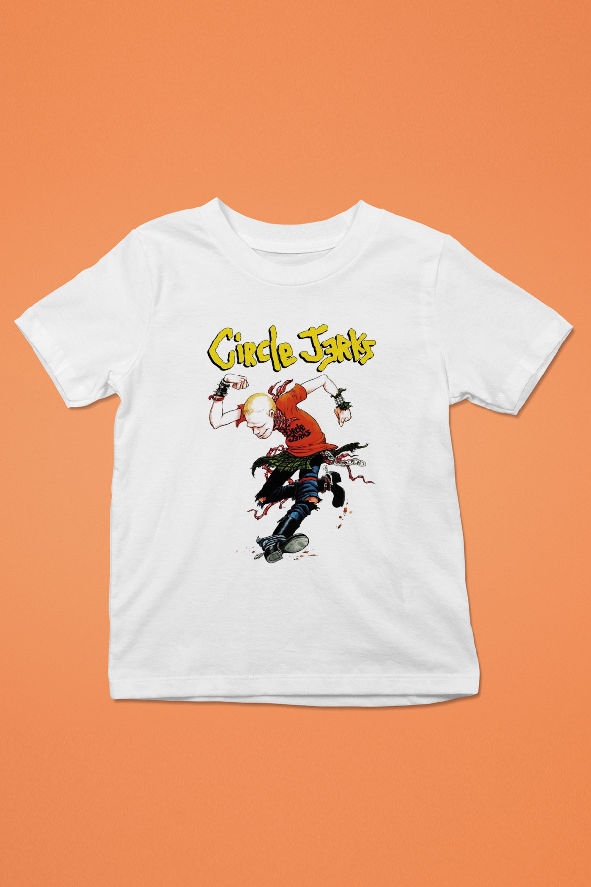 Circle Jerks Baskılı Beyaz Unisex Çocuk Tişört