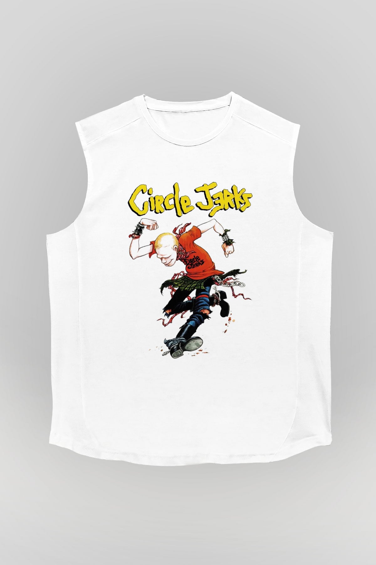 Circle Jerks Beyaz Unisex Kolsuz Tişört