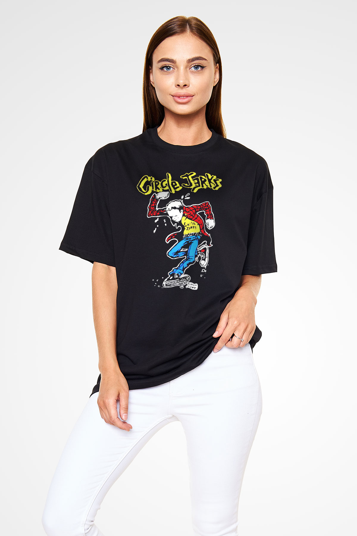 Circle Jerks Siyah Unisex Oversize Tişört T-Shirt