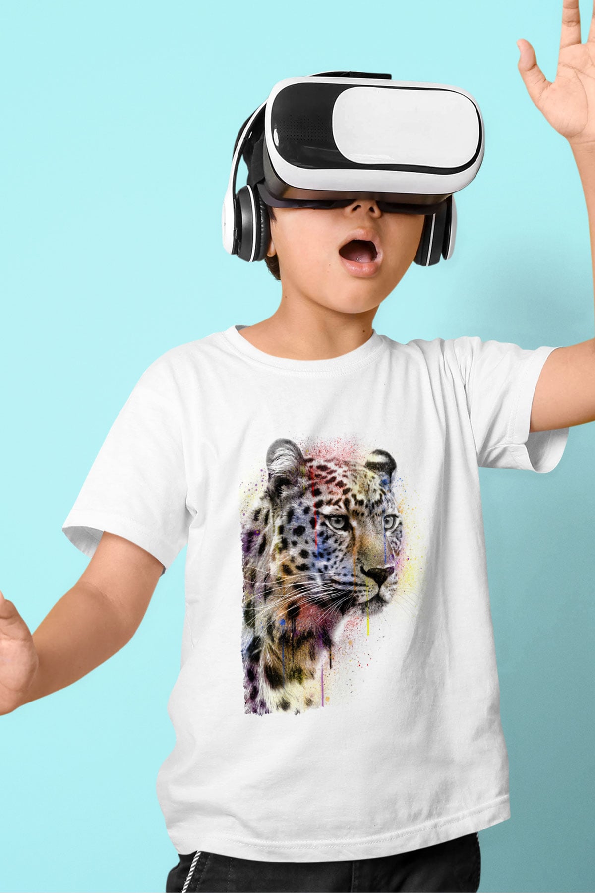 Çita Beyaz Unisex Çocuk Tişört