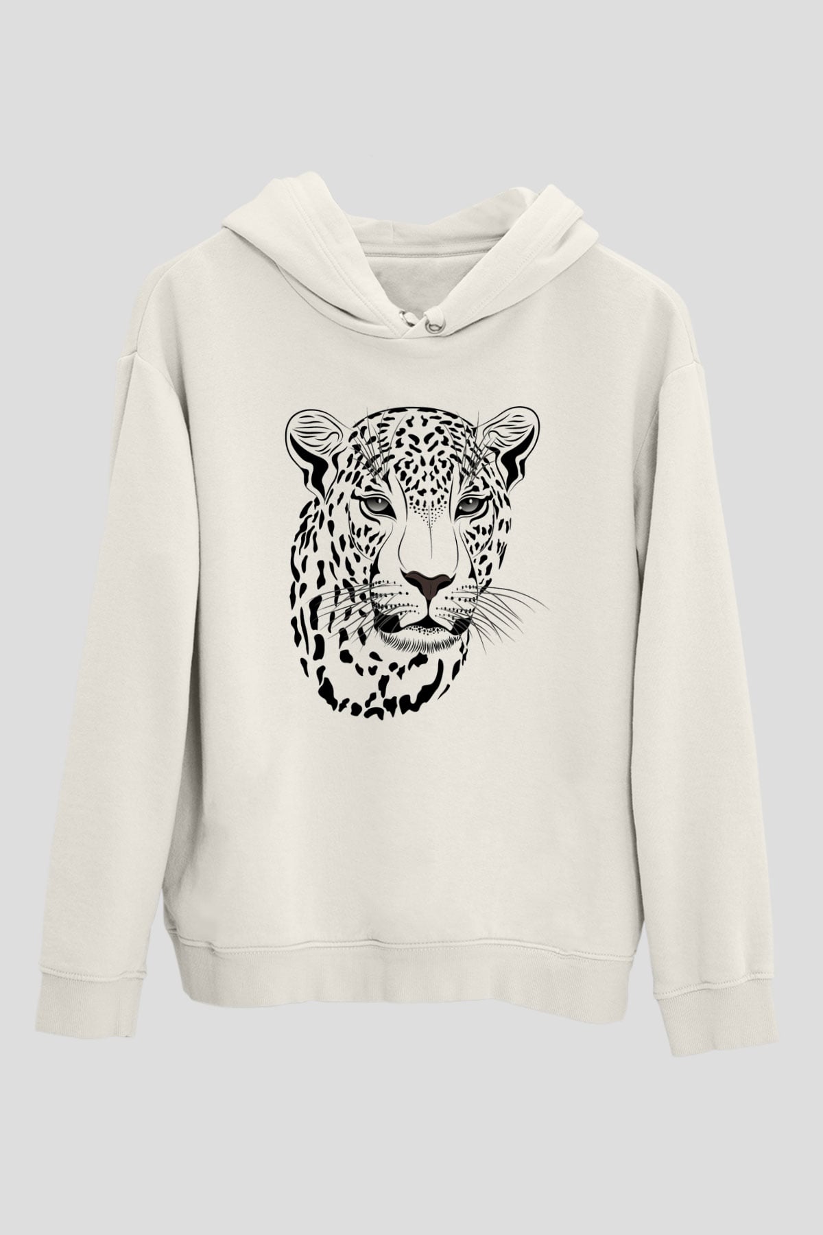 Çita Beyaz Unisex Kapşonlu Sweatshirt