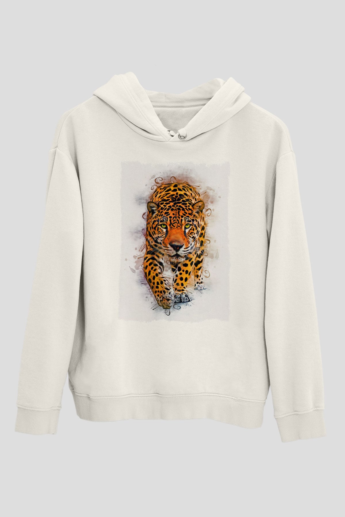 Çita Beyaz Unisex Kapüşonlu Sweatshirt