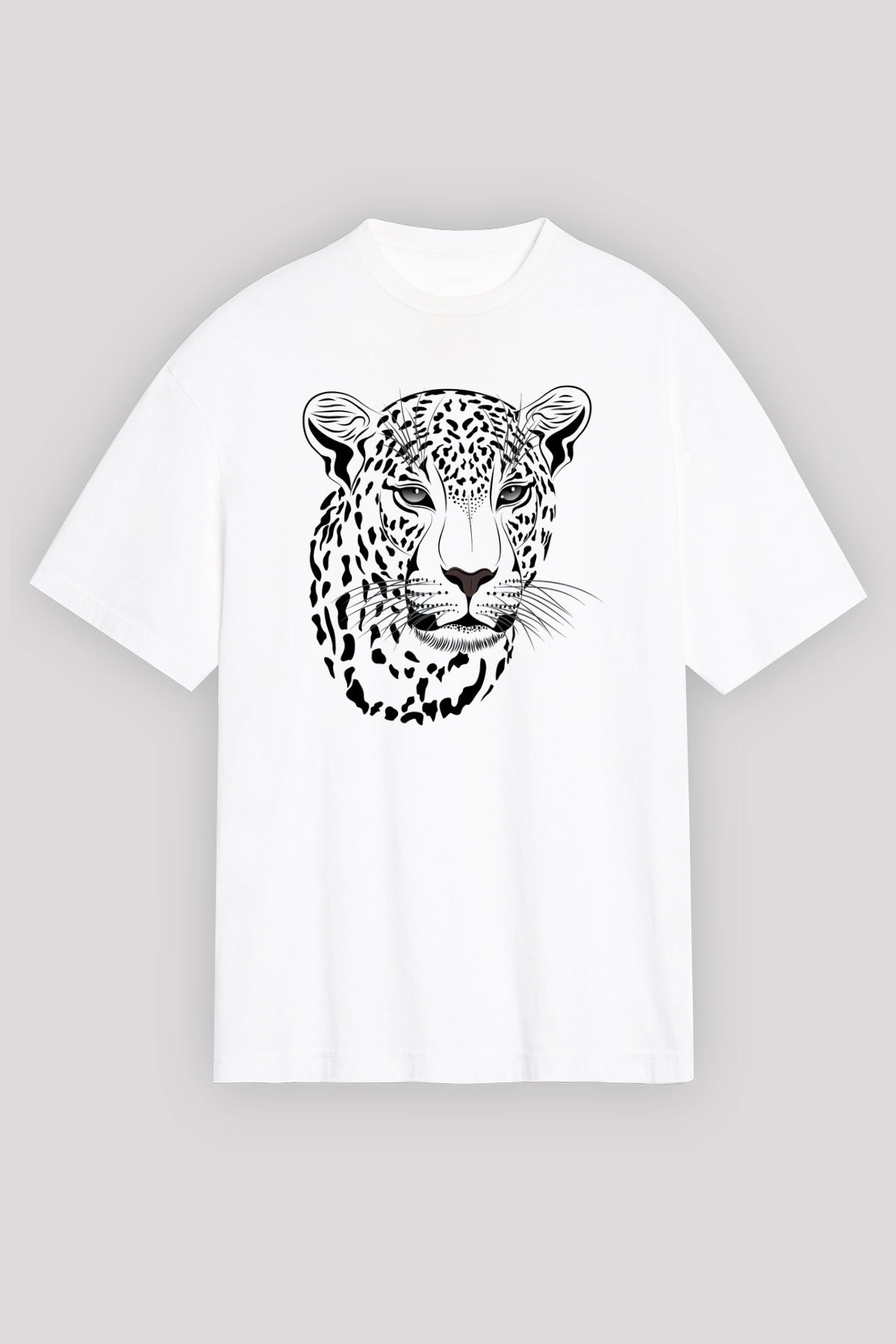 Çita Beyaz Unisex Oversize Tişört T-Shirt